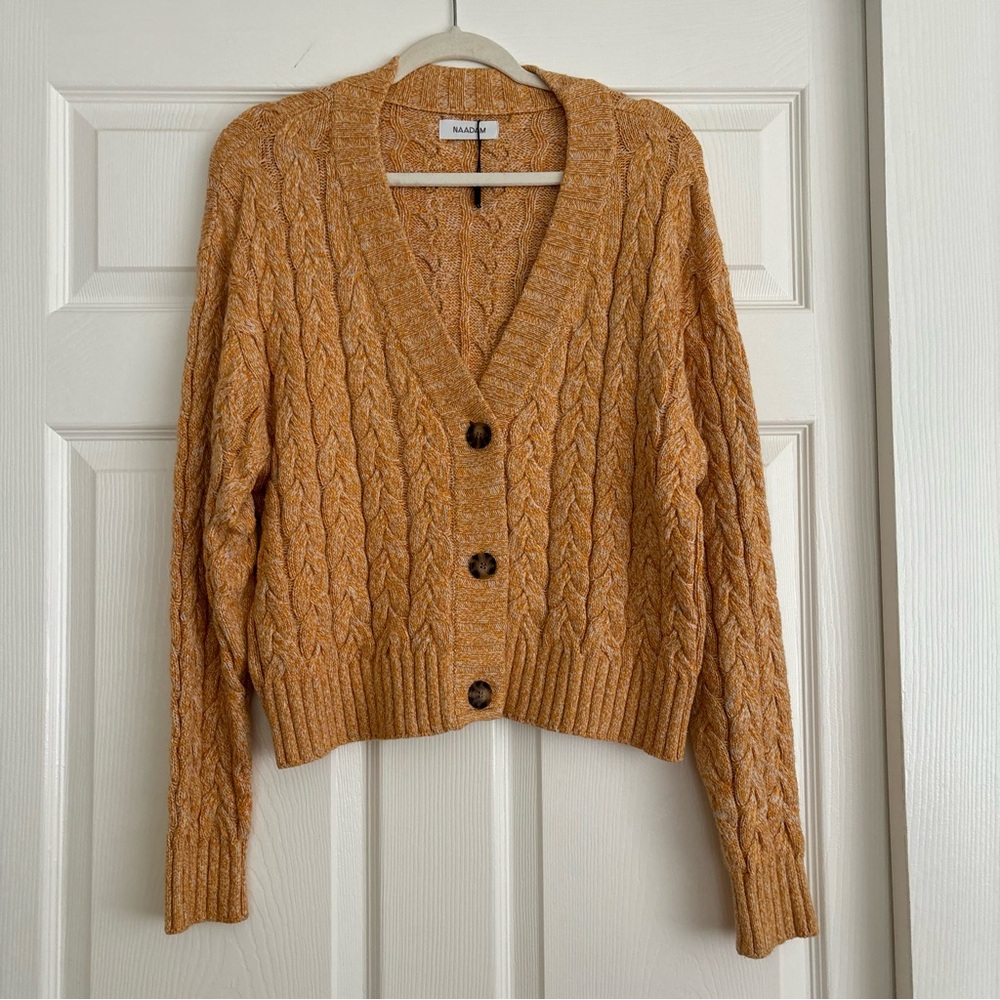 NAADAM Cable Knit Cardigan - Orange